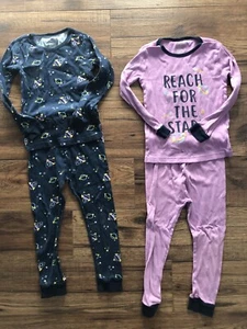 Girls Sleepwear Size 5 Kids 2 Piece Stars Space Pajama Set Wonder Nation - Picture 1 of 6