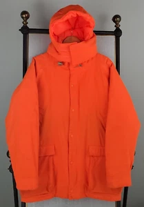 WOOLRICH Size Medium Mens Blaze Orange Insulated Jacket Coat Hunting Hi Viz Hood - Picture 1 of 15