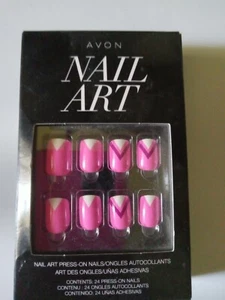 *GO GRAPHIC* NAIL ART PRESS-ON NAILS Avon (24 Pcs. press on nails) New Boxed - Picture 1 of 2