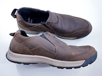 Clarks Wave Walk Size 10 G (44.5) Brown Nubuck Leather Slip On Comfort Loafers • 42.28€