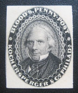 Postfrisch 1855 US Local Blood's Penny Post 15L18 MNG - Bild 1 von 2