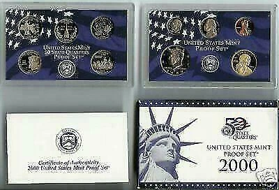 2000 ORIGINAL US MINT PROOF SET BOX & CARD GREAT BIRTH YEAR GIFTS! Cover