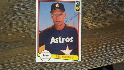 1982 DONRUSS  BILL VIRDON    AUTOGRAPHED BASEBALL CARD - Image 1 of 2
