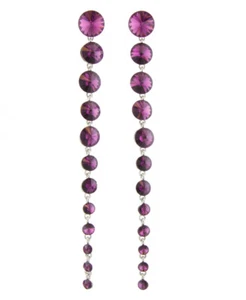 💖🌟Helen's Heart 5940 Purple Swarovski Crystal Drop Earrings🌟💖 - Picture 1 of 1