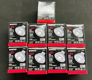9 PACK Satco S8638 LED Mini Reflector 15 Degrees 8W 12V MR16 2-Pin GU5.3 - Picture 1 of 2