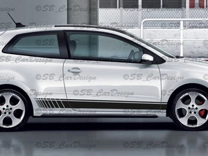 Franjas Laterales Adhesivo Rayas F. VW Polo V 3-Türer Allstar R WRC Gti Tdi - Picture 1 of 2