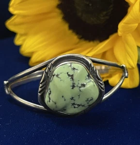 Green Turquoise Cuff Bracelet - Picture 1 of 15