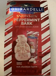 Ghirardelli Chocolate - Limited Edition - Peppermint Bark Snowman - 4 oz Bag - Picture 1 of 1