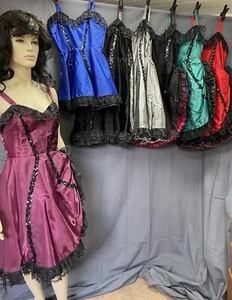 "Free shipping" Black-quality deluxe Western Saloon show girl dress - Picture 1 of 12