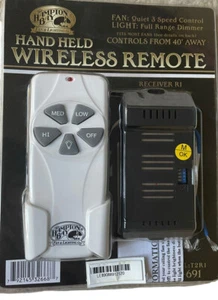Hampton Bay Hand Held Wireless Remote 191-691 Transmitter Receiver Ceiling Fan - Picture 1 of 2