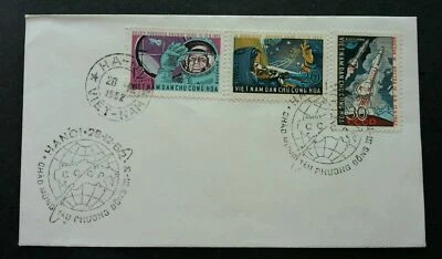 [SJ] Vietnam Vostok II & IV Space Flights 1962 Space Astronomy Rocket (stamp FDC - Image 1 of 4