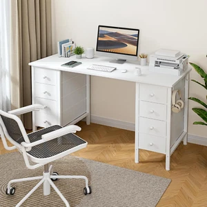 Stylish Computer Desk For Living Room Modern Office Desk With Drawers Multi Func - Picture 1 of 12