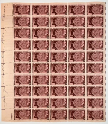 Scott 955 - 1948 Mississippi Statehood Full Sheet of 50 US 3¢ Stamps MHN - Image 1 of 2