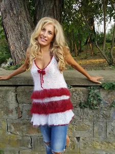 NEW-Hand-Knitted-Mohair-Fuzzy-Soft-NIGHT DRESS-FETISH-by-Touch-of-Mohair S-L - Picture 1 of 10