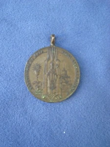 ANTICA MEDAGLIA OTTONE-ESPOSIZIONE ARTE SACRA....TORINO 1898 - Picture 1 of 2