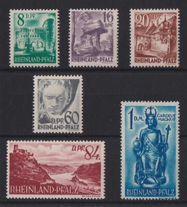 RHEINLAND-PFALZ SERIE COMPLETE DE 6 TIMBRES NEUF* N° 24 à 29 Cote: 29€ - Imagen 1 de 1