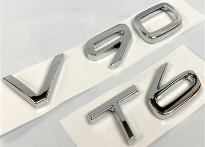 CROMO V90 + T6 AJUSTE VOLVO V90 MALETERO TRASERO PLACA EMBLEMA PLACA LETRAS NÚMERO Foto 1 de 2