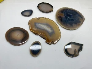 7 TRANCHES D'AGATHE MINERAUX PIERRE DE COLLECTION - Imagen 1 de 6