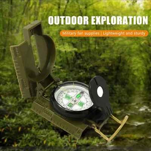 Military Lensatic Compass Phosphorescent Navigation For Hiking Camping Survival - Picture 1 of 6