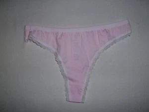 Shein tween girls lace trim cotton thong panties pastel pink nwot - Picture 1 of 2