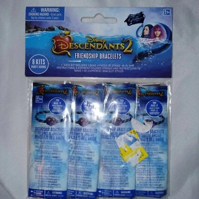 DESCENDANTS 2 FRIENDSHIP BRACELETS (8) Birthday Party Supplies Favors Disney 🆕 - Image 1 of 4