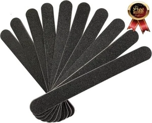 Nail File 10 PCS Professional Double Sided 100/180 Grit Nail Files Black - Picture 1 of 5