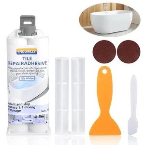 Kit Ripara Vasca Bagno 100g Smalto Ceramica Crepe Graffi Piatto Doccia - Picture 1 of 1