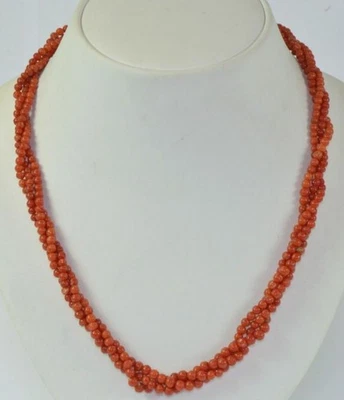 Korallen Collier mit Koralle Perle 800 Silber  65 cm Coralle fein! - Bild 1 von 4