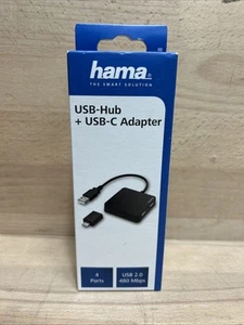 Hama USB Hub + USB-C Adapter 4 Ports USB A Stecker USB C Plug USB 2.0 480 Mbps - Bild 1 von 3