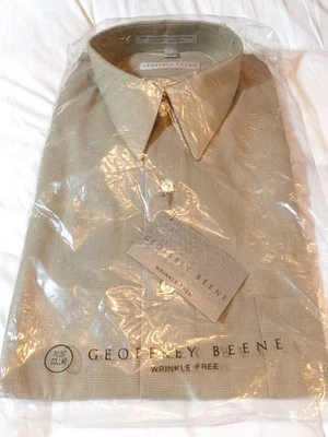 Camisa social masculina GEOFFREY BEENE NOVA tamanho 16 32-33 algodão poli 60/40 sem rugas - Imagem 1 de 4