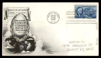 Mayfairstamps US FDC 1946 Franklin Roosevelt Four Freedoms First Day Cover aau_5 - Image 1 of 2