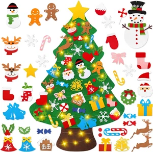 Albero Di Natale, 3,34 Ft/ 40 Pezzi Fai Da Te Illuminato Feltro Albero Di Natale - Foto 1 di 12