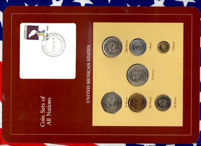 Juegos de monedas de todas las naciones México UNC 20 pesos 1984 200.100,50,10,5,1P 1985 Foto 1 de 2