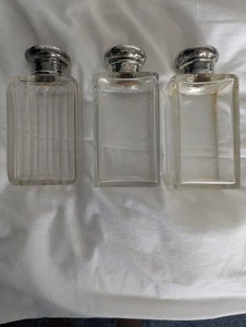 3 x Victorian Silver Screw Topped Toilet Bottles Asprey London 1920 - Picture 1 of 10