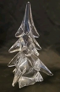 Toscany Christmas Tree Solid Art Glass 24% Lead Crystal Clear 8" Abstract - Picture 1 of 8