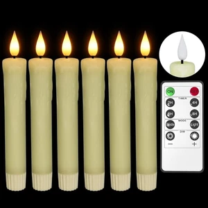 Lot de 6 bougies décoratives à LED, flamme vacillante, cire électrique, télécomm - Imagen 1 de 5