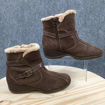 Sporto Boots Womens 11 M Diana Ankle Bootie Brown Leather Side Zip Comfort Block - Image 1 of 4