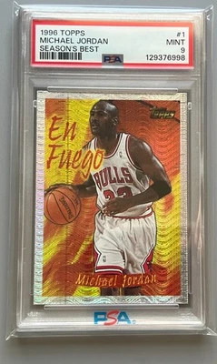 1996 Topps Michael Jordan Season's Best En Fuego #1 PSA 9 Mint - Image 1 of 2