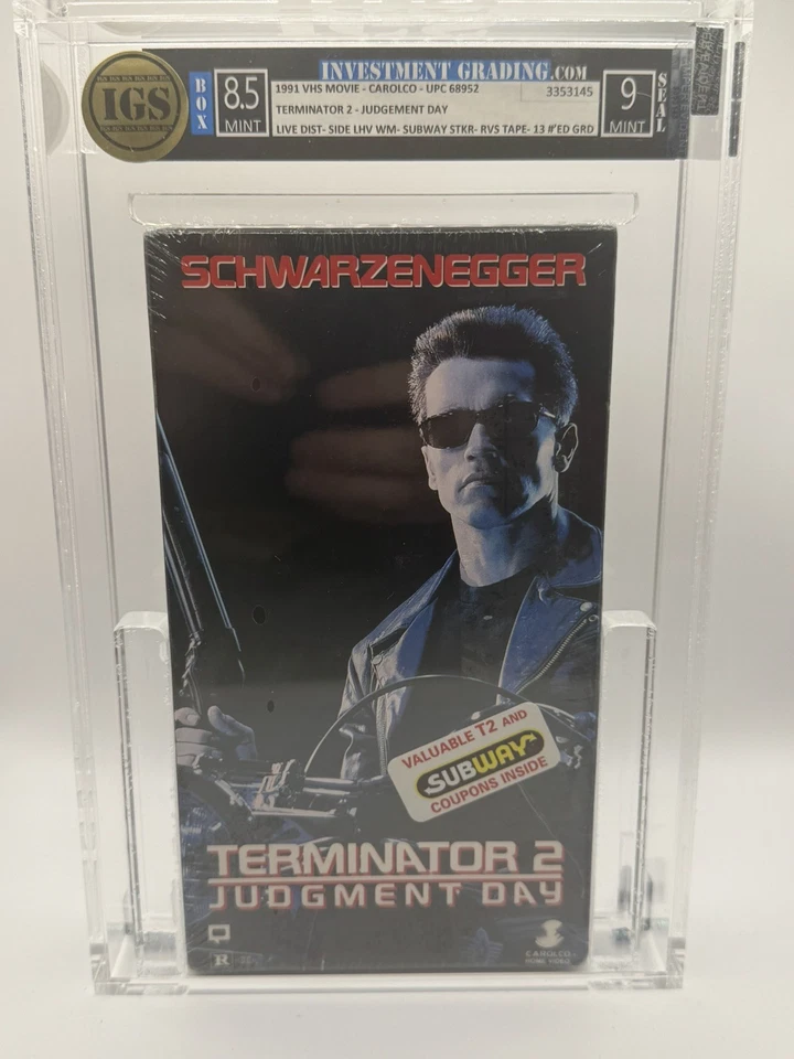 Terminator 2 VHS WM 1991 Sealed IGS 8.5 (Box) and 9 (Seal) Arnold Schwarzenegger - Image 1 of 4
