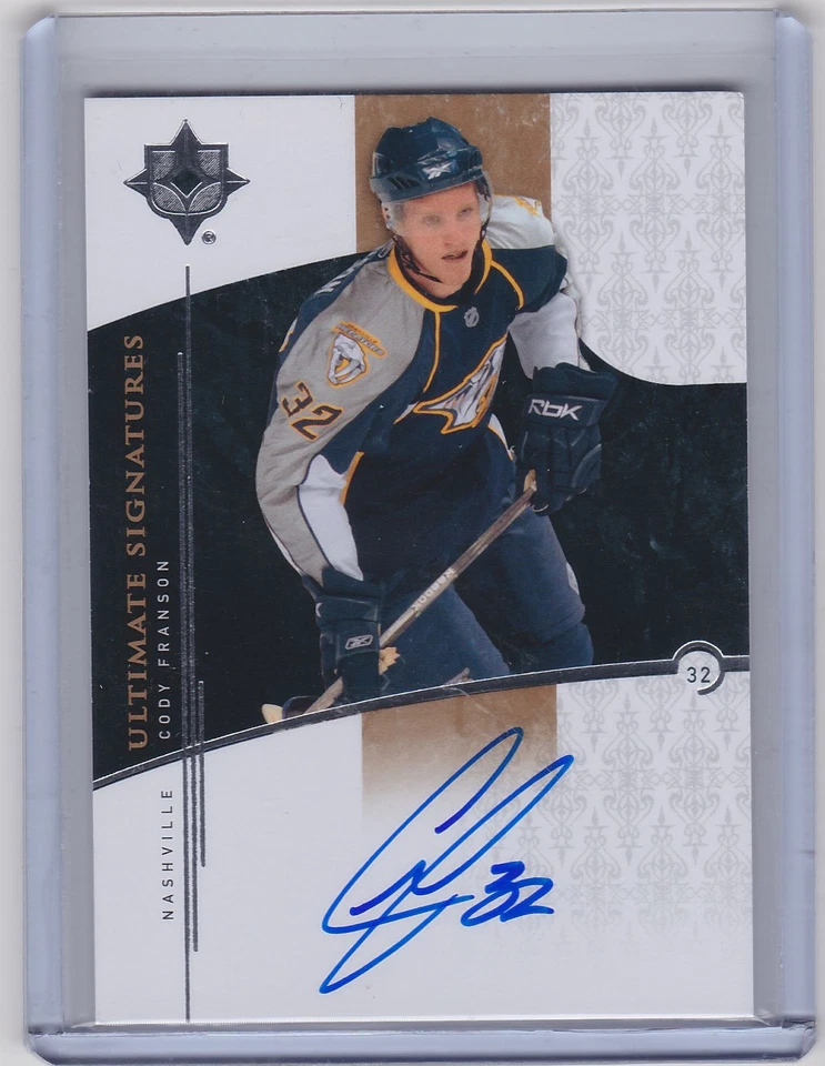 09-10 2009-10 ULTIMATE CODY FRANSON SIGNATURES AUTOGRAPH AUTO US-CF UD PREDATORS - Image 1 of 1