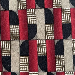 Louis Roth Men's Tie Red Black Gray Geometric 100% Silk - Picture 1 of 7