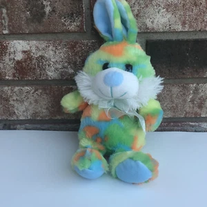 Homerbest Tie Dye Hase Kaninchen Plüschtier 12 Zoll Stofftier Mehrfarbig Grün Orange - Bild 1 von 4