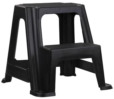 Home Basics 2-Stair Step Stool, Holds Up to 250 Lbs � Sturdy, Lightweight, Skid - Image 1 of 4