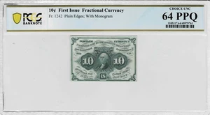 10 Cent Fractional Currency note--fr.1242--1st Issue--PCGS CU 64 EPQ - Picture 1 of 4