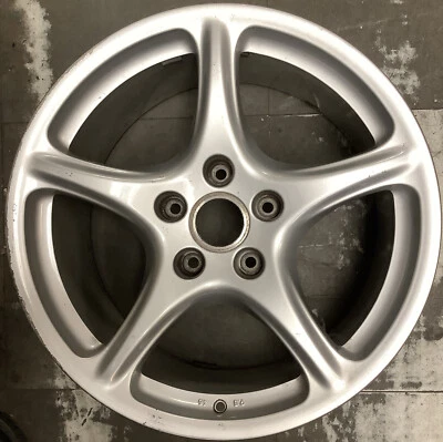 Porsche Boxster Cayman 05 06 07 08 67331 OEM wheel rim 19 x 9.5 Silver Rear - Image 1 of 4