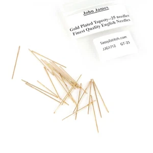 Agujas de tapiz a granel John James #28 chapadas en oro - Imagen 1 de 2
