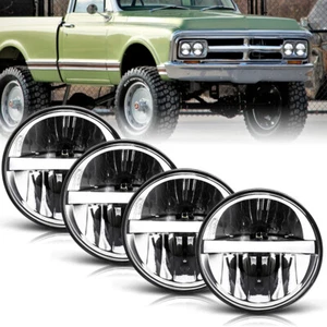 4PCS 5 3/4" 5.75"inch LED Headlights HI/LO Beam For GMC K15 C15 C1500 Pickup - Picture 1 of 10