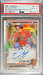 GEM PSA 10 2021 BOWMAN CHROME COBY MAYO 1ST BOWMAN REFRACTOR #170/499 ORIOLES - Picture 1 of 2
