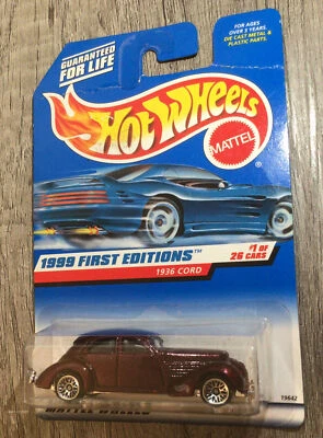 1999 Hot Wheels First Editions 1936 Cord Dark Red 649 - Image 1 of 3