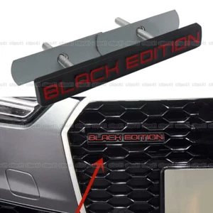3D Metal Grille Red & Black EDITION Logo Car  Front Emblem Badge Decal Sticker - Picture 1 of 2
